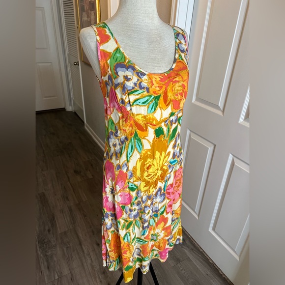 Jams World Dress Small Sleeveless Short Vintage 90s Y2K Hawaiian USA Tropical - Picture 2 of 8